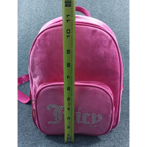 Juicy Couture Pink Flash Obession Backpack Rhinestone Spellout Velour New Tags